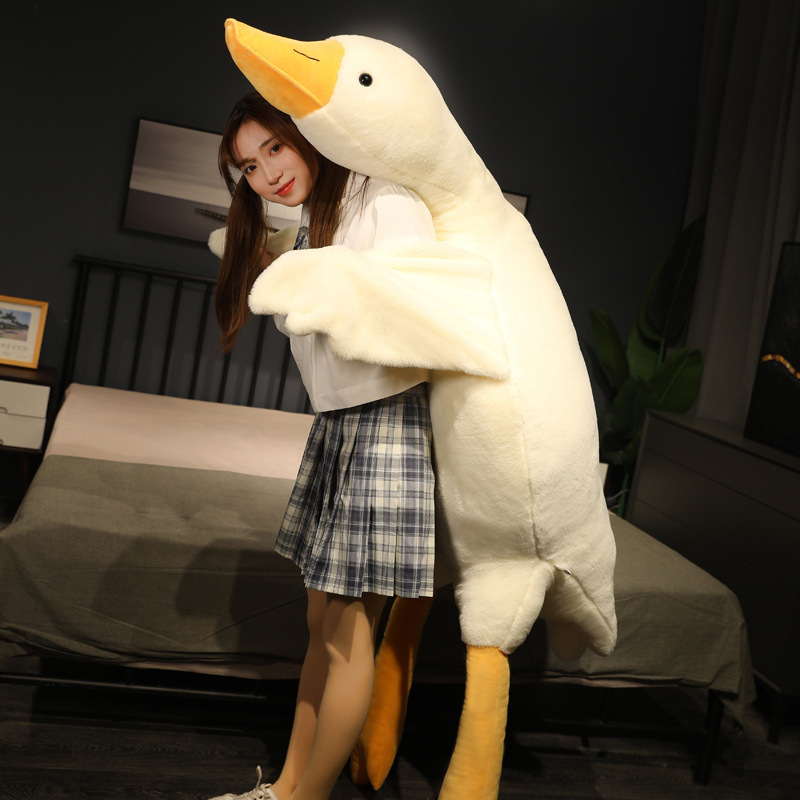 Large White Goose Plush Pillow - Perfect for Sleeping and Hugging