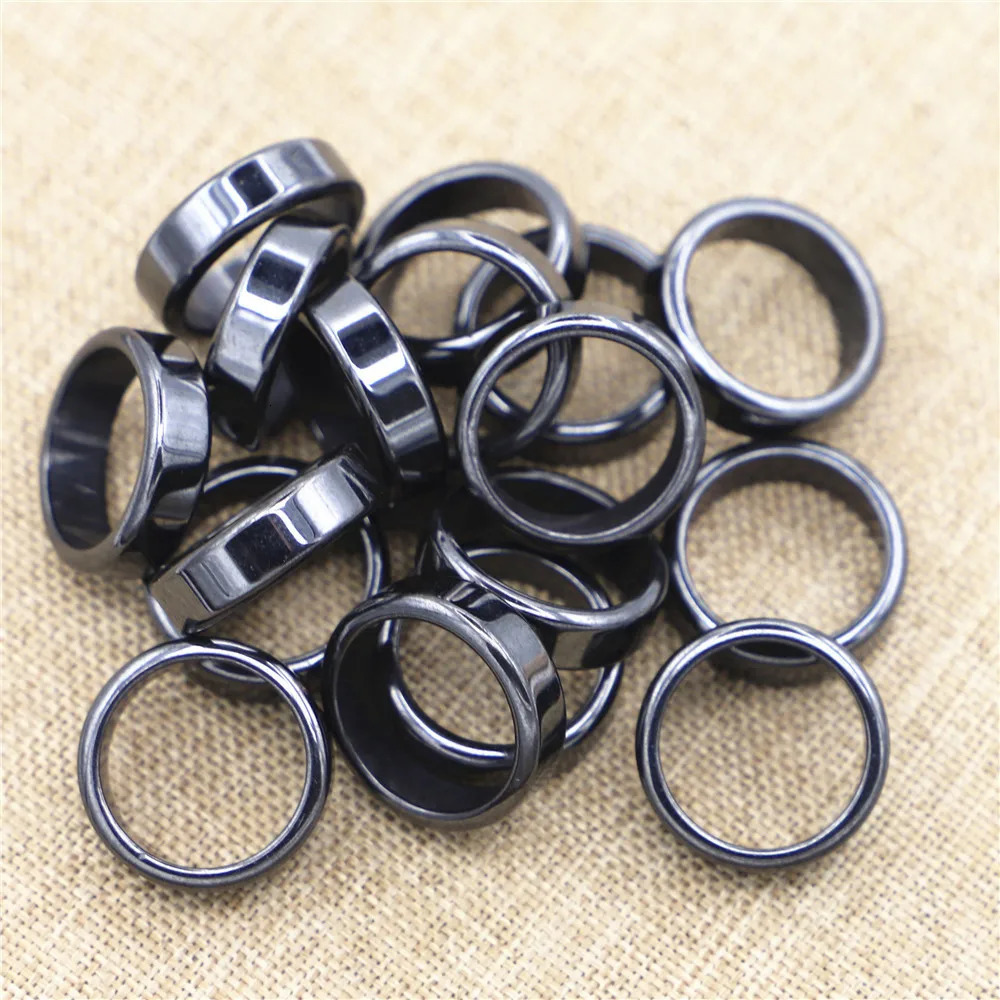 10pcs/ Lot 6mm Unisex Hematite Rings Colorful Gallstone Couple Rainbow Non-magnetic Relieve Anxiety Jewelry Gift Size 16-23 250103