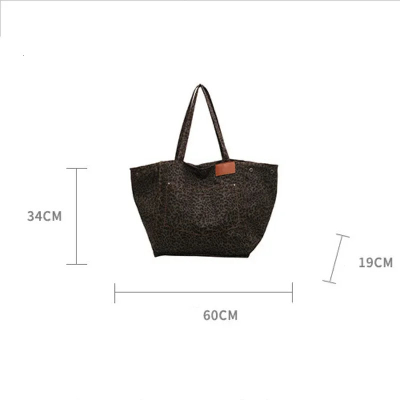 Leopard Korean Fashion Shopper Big Shopping Bags for Women Handbag Lady Shoulder Bag Large Capacity Bag Handbag 250102