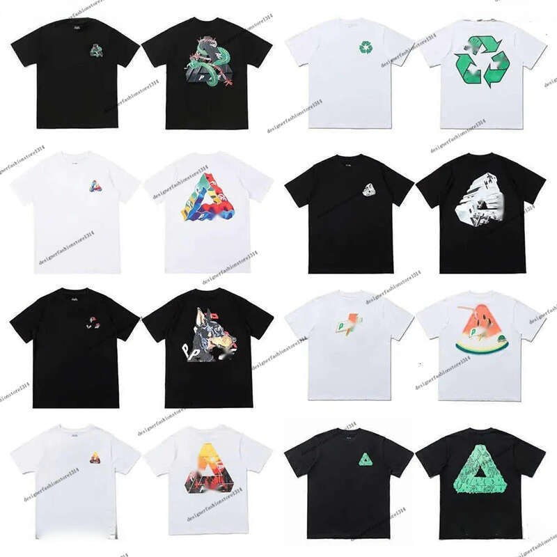 mens tshirts designer tshirt fashion Classic Short Sleeves big P triangle graffiti print trendy mens women Loose palaces t shirt High Street graphic tee asian size
