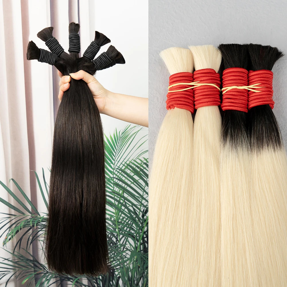 No Weft Bulk Human Hair Human Hair For Braiding 100% Unprocessed Human Hair Bulk Extensions Brazilian Hair 18-30inch 250103