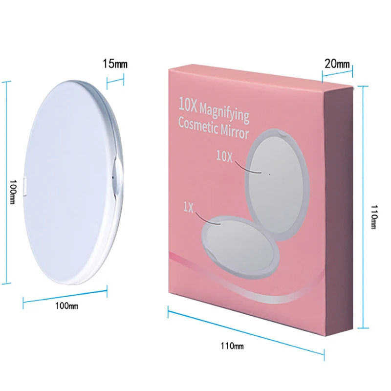Magnifying Mirror Makeup Mirror Mini Pocket Compact Mirror Round Handheld Mirror Portable Travel Cosmetics Tools For Women X10 250103
