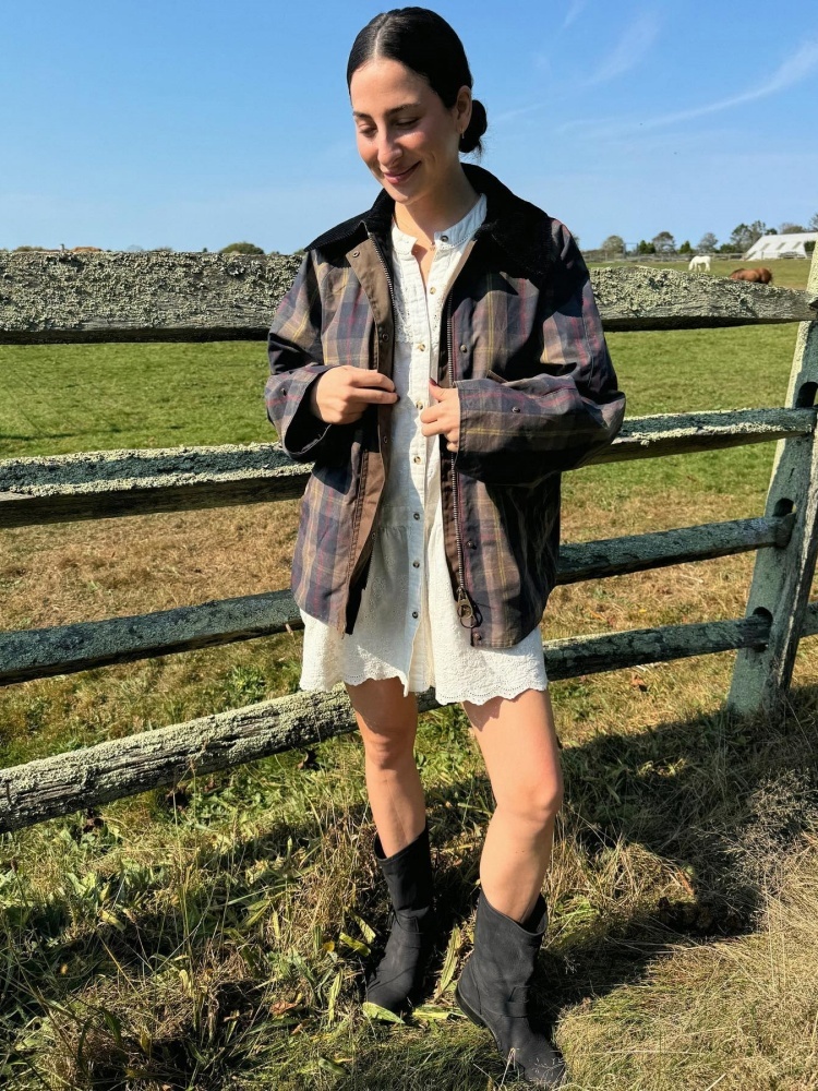 Vintage Plaid Patchwork Women Jacket Lapel Full Sleeves Covered Button Zippers Female Coat 2024 Autumn Fashion Street Outwear