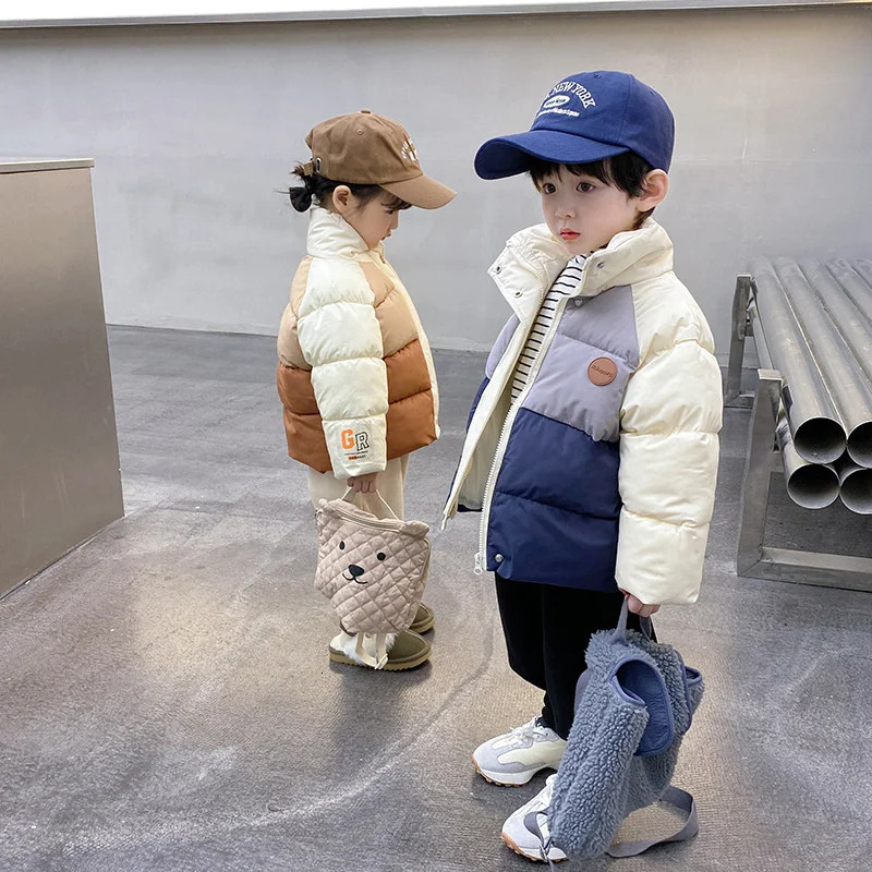 Kids Down Outerwear Winter Warm Coats Baby Stand Collar Down Jackets Children Clothing Thicken Windproof Boys Girls Parkas 241226