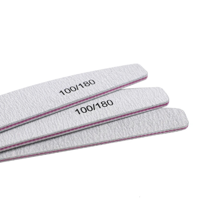 10Pcs 100180 Nail File sanding polishing Buffer Block UV Gel Polisher Manicure Pedicure Tools Care Grey Boat 241230
