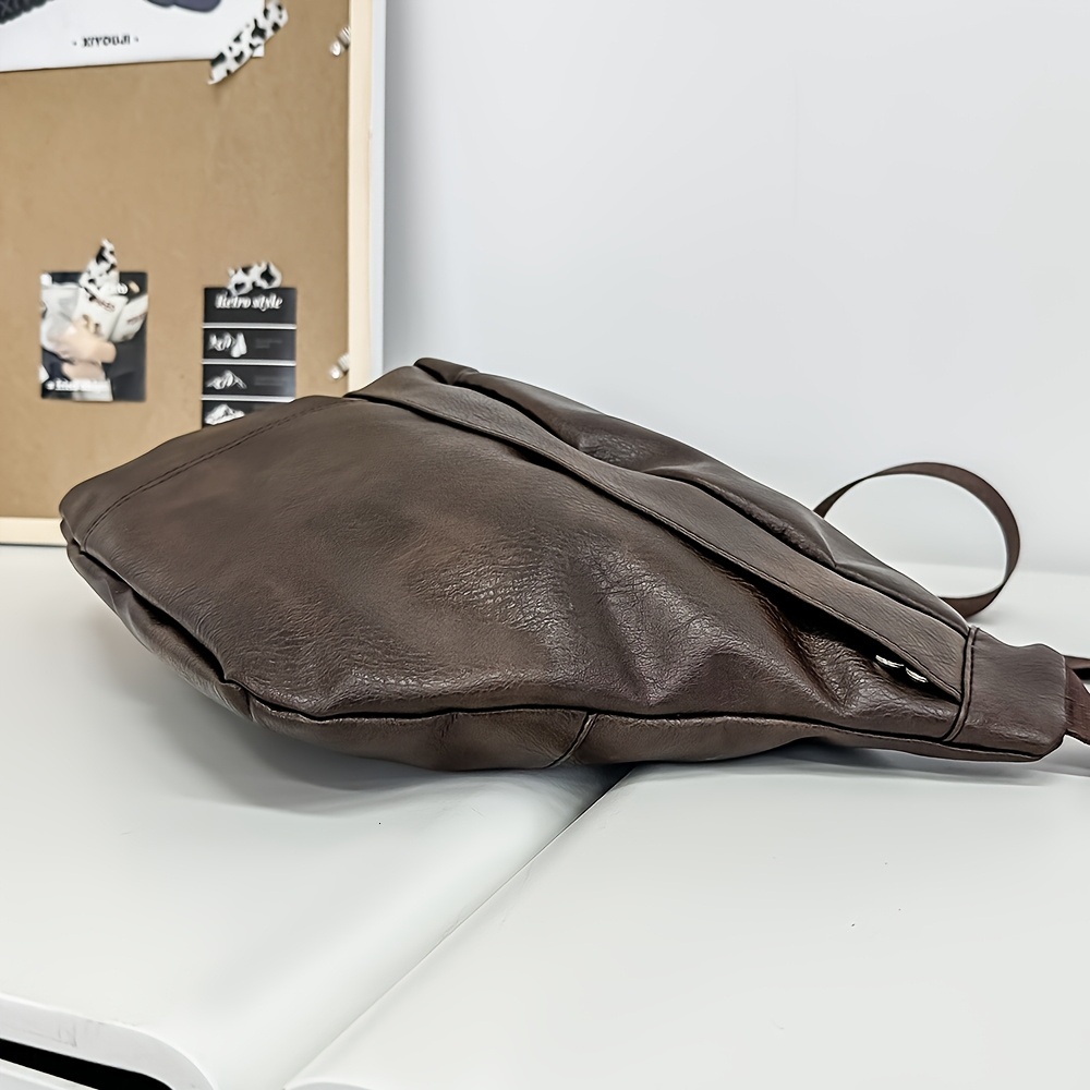 Retro Pu Chest Men Simple Fashion Crossbody Shoulder Dumpg Large Capacity Commuter Bag