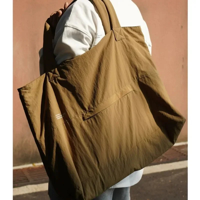 GAINNY Large Capacity Japanese Nylon Tote Bag Women Waterproof Harajuku Big Shoulder Bag Handbag for Commuting Work Shopping 250102