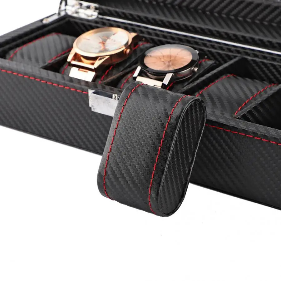 Watch stand 5Slot watch box travel carbon fiber case jewelry display storage collector for watch storage organizer of watch case 250102