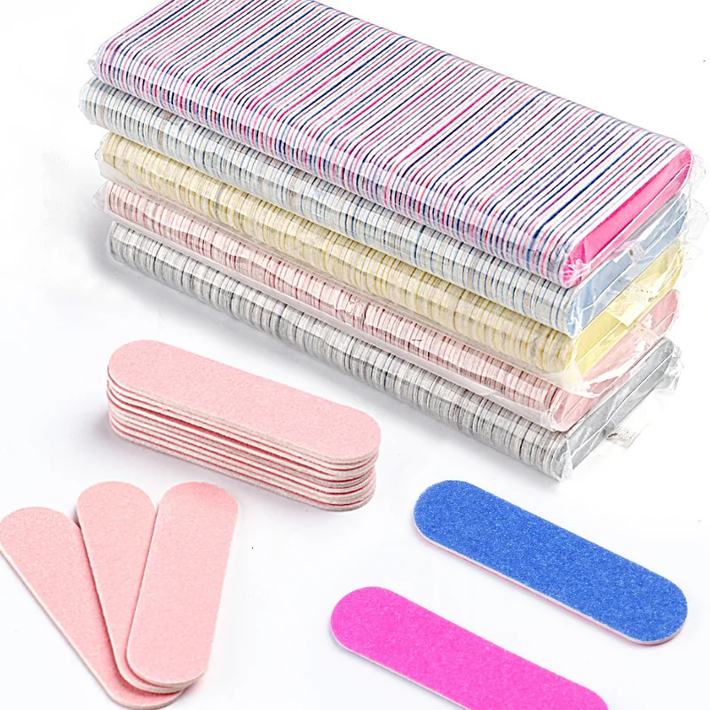 Double Side Nail Files Mini Wood Sanding Buffer Block Set For Gel Polish Manicure Pedicure Salon Professional Art Tools 241230
