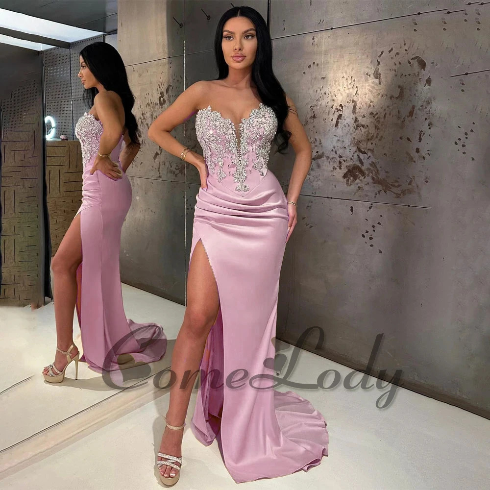 Comedy charming sweetheart womens Rhinestone front seam party dress custom 250103