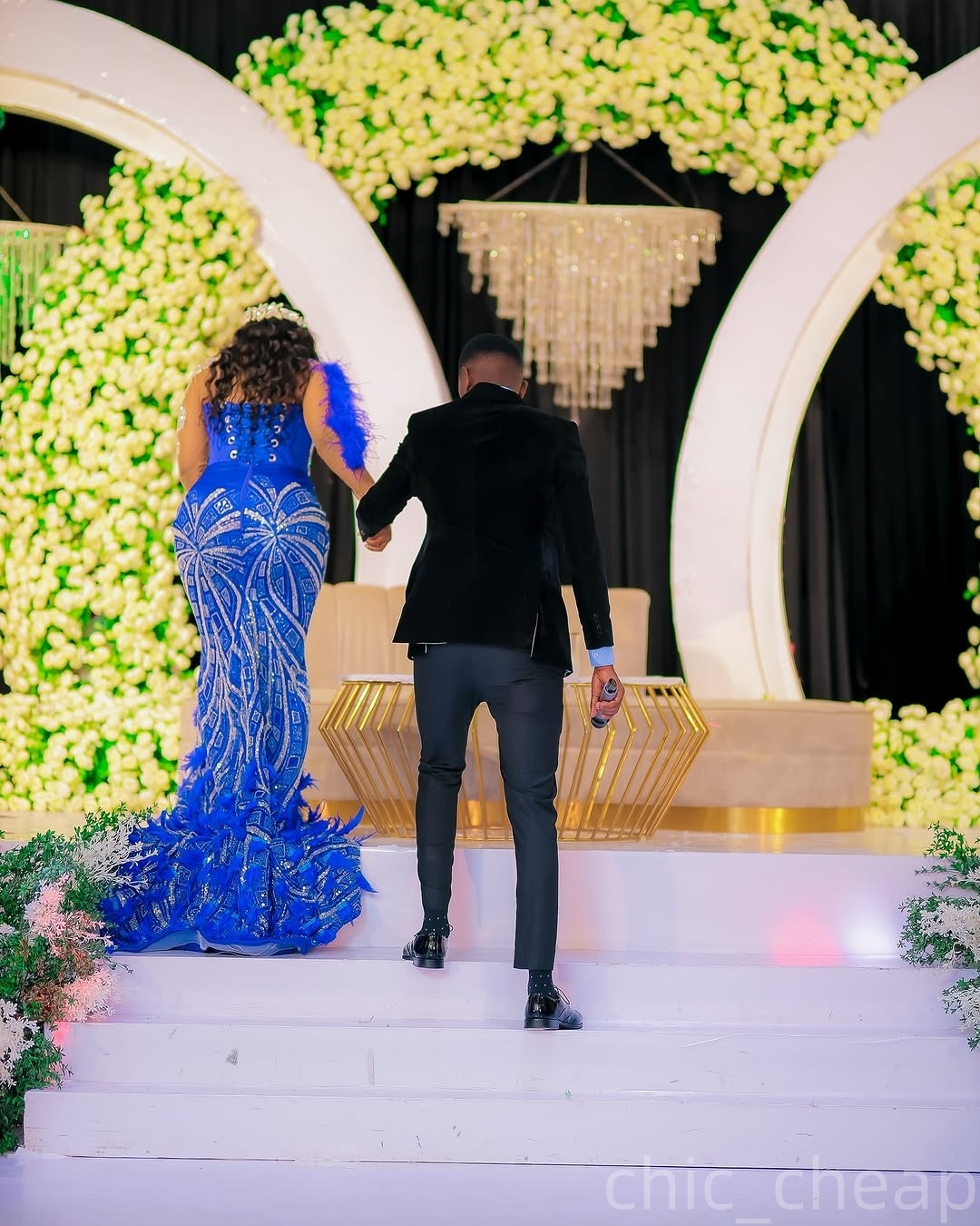 Royal Blue Mermaid Prom Dresses 2025 Beaded Cystals Feather Sequined Evening Formal Party Second Birthday Engagement Gowns Plus Size Dress For Special