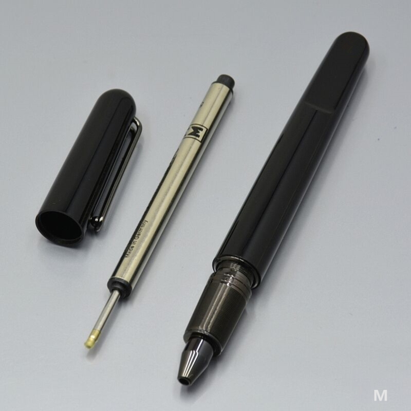 Promotion Black M Roller Ball Pen business office stationery Magnetic closing cap ball pens gift No Box