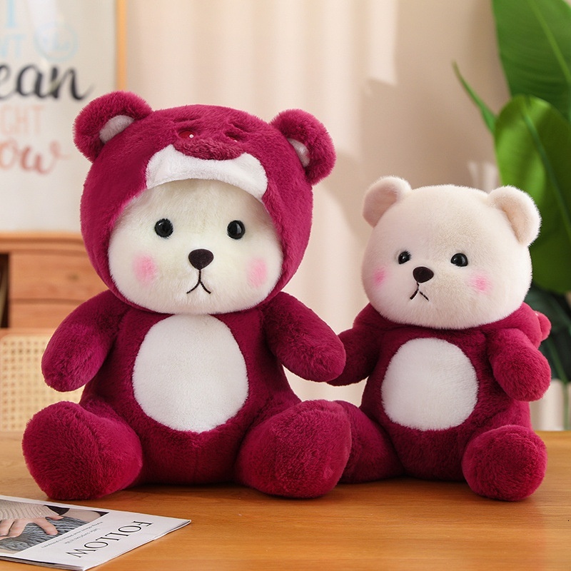 Cute Strawberry Bear Stuffed Animal - Perfect for Sleeping and Hugging