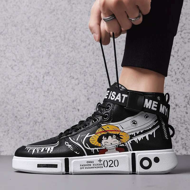 New animation One Piece Luffy autumn and winter high top students leisure sports breath able non-slip shoes gift