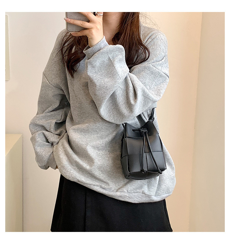 Fashion Weaving Bucket For Women 2022 Designer Crossbody Shoulder Soft Pu Leather Ladies Sg Bags