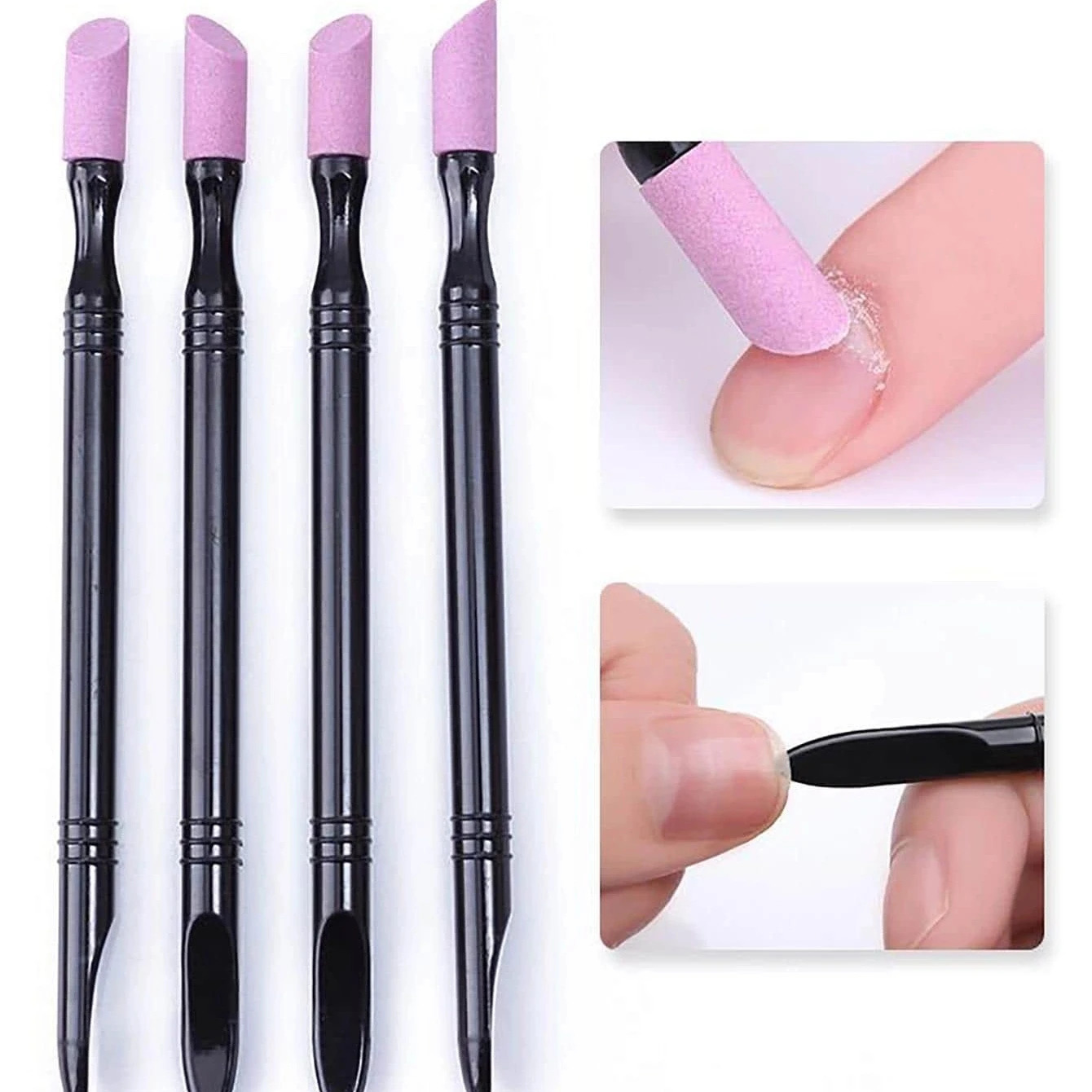 1pc5pcs Nail File Cuticle Stone Pusher Sanding Sticks Art Pen Remover Trimmer Buffer Manicure Tools 241230