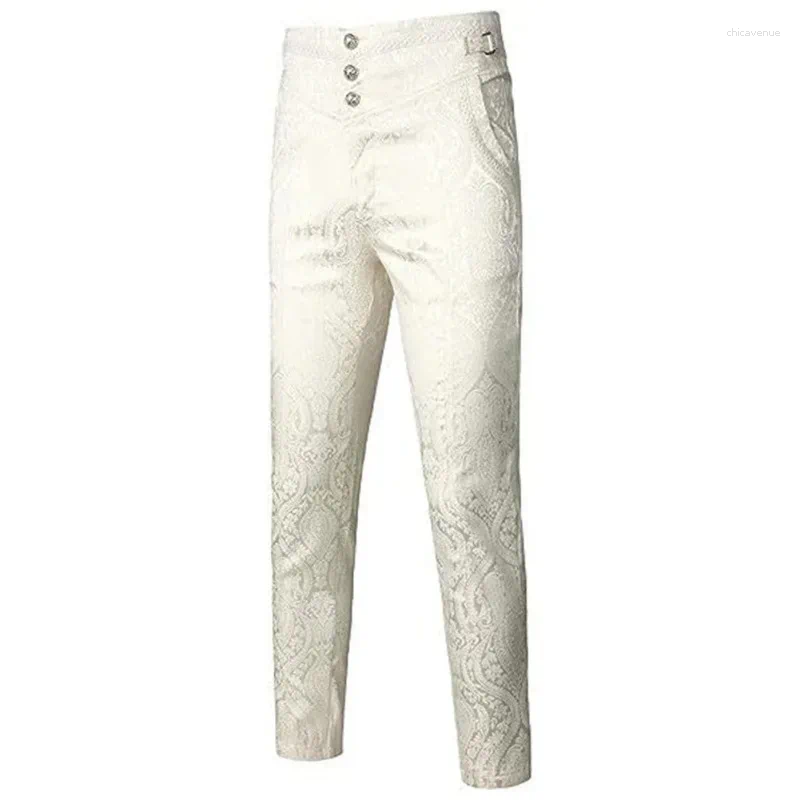 Men's Pants Mens Gothic Vintage Halloween Vampire Costume Trousers Steampunk Dark Jacquard Victorian Men Bottoms