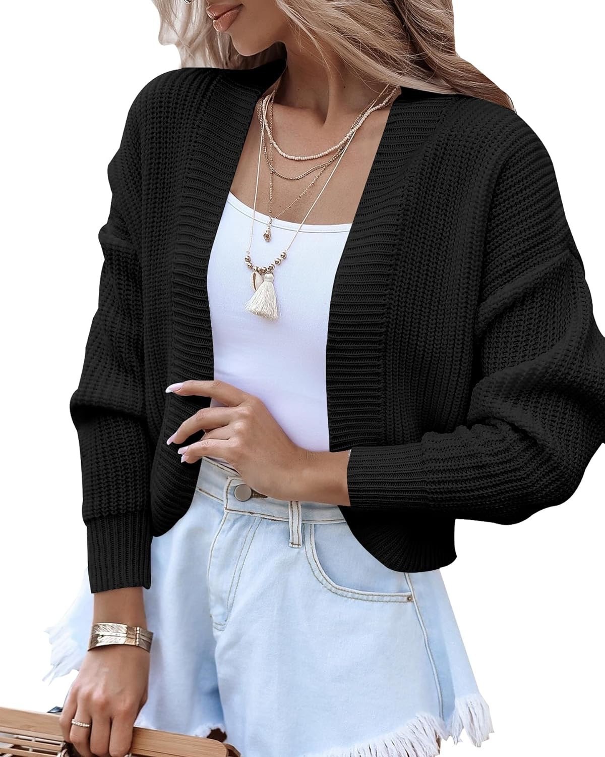 Womens Autumn/winter New Collection Womens Shl Short Style Solid Color Knitted Cardigan Sweater Womens Coat