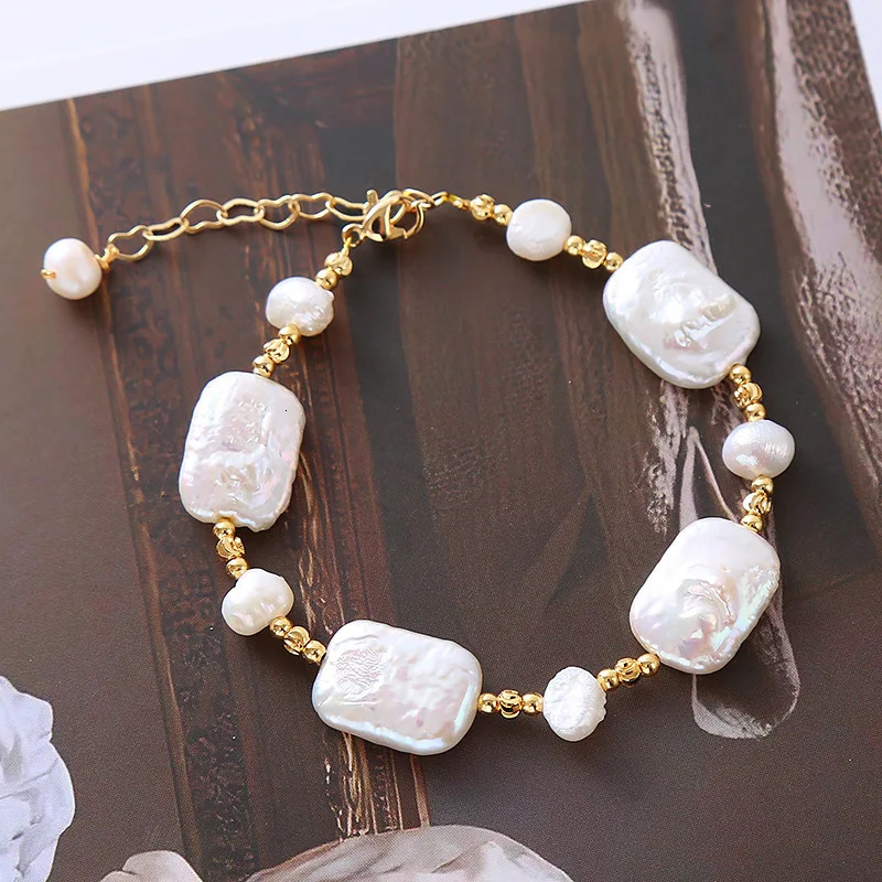 100% Natural Baroque Freshwater Pearl 14K Gold Filled Female Charm Bracelet Promotion Jewelry For Women Gifts Never Fade 250102