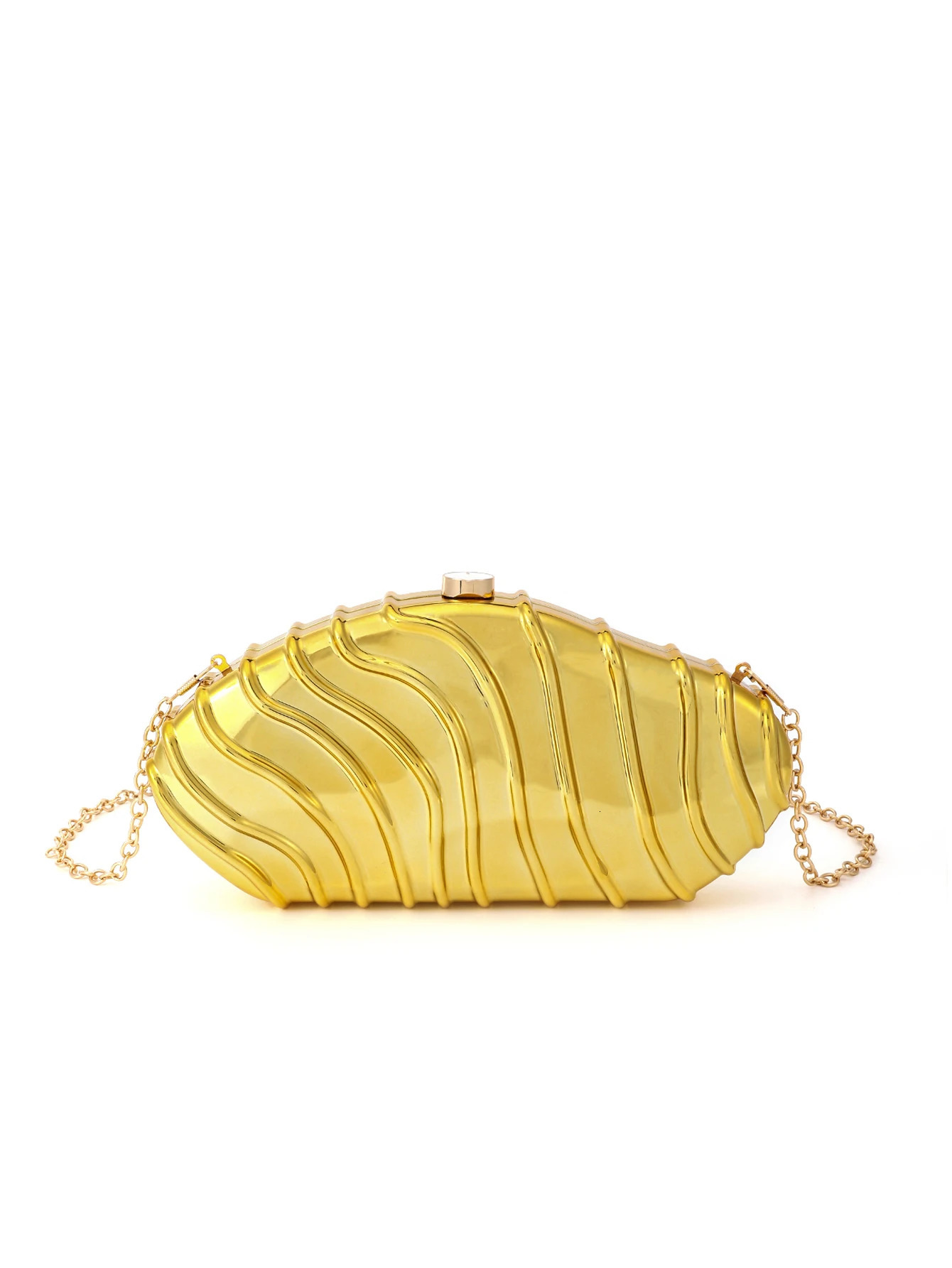 Womens acrylic shell shaped evening clutch bag used for wedding parties gold wallets er summer beach handbags 250103