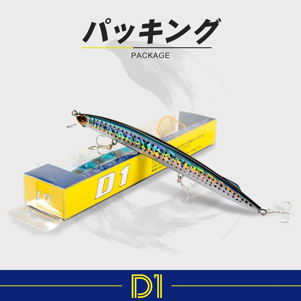 D1 Sea Fishing Lure for Barracuda Mackerel Sardine Pike 190mm 37.5g- 38g Sinking Minnow Baits Depth 0.6-0.9m Jerkbait 241231