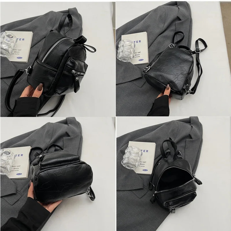 Women Small Backpack High quality Leather Shoulder Bag Fashion Multifunction Travel Backpacks mochila Ladies 250102