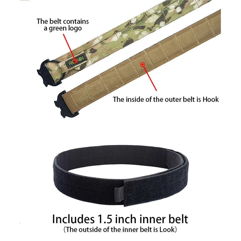 2 Inch Tactical Belt Quick Release Metal Laser Molle Mens Belts Camo Air soft Tactical Battle Belt250103