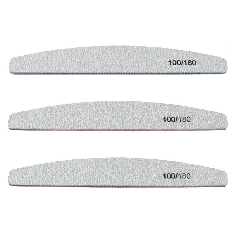 10Pcs 100180 Nail File sanding polishing Buffer Block UV Gel Polisher Manicure Pedicure Tools Care Grey Boat 241230