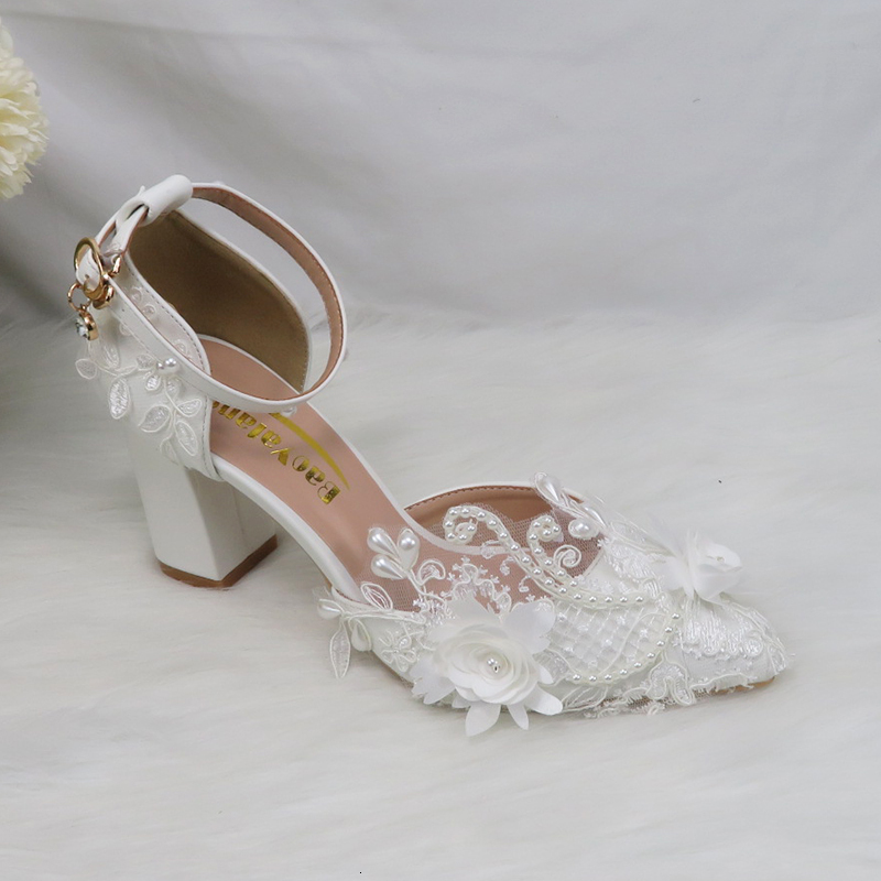 Baoyafang White Wer Pumps New Arrival Womens Wedding Bride High Heels Platform For Woman Ladies Party Dress Shoes