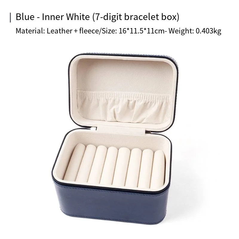 High Quality Leather Jewelry Bracelet Box 7 Jade Position Ring Pendant Display Storage 241225