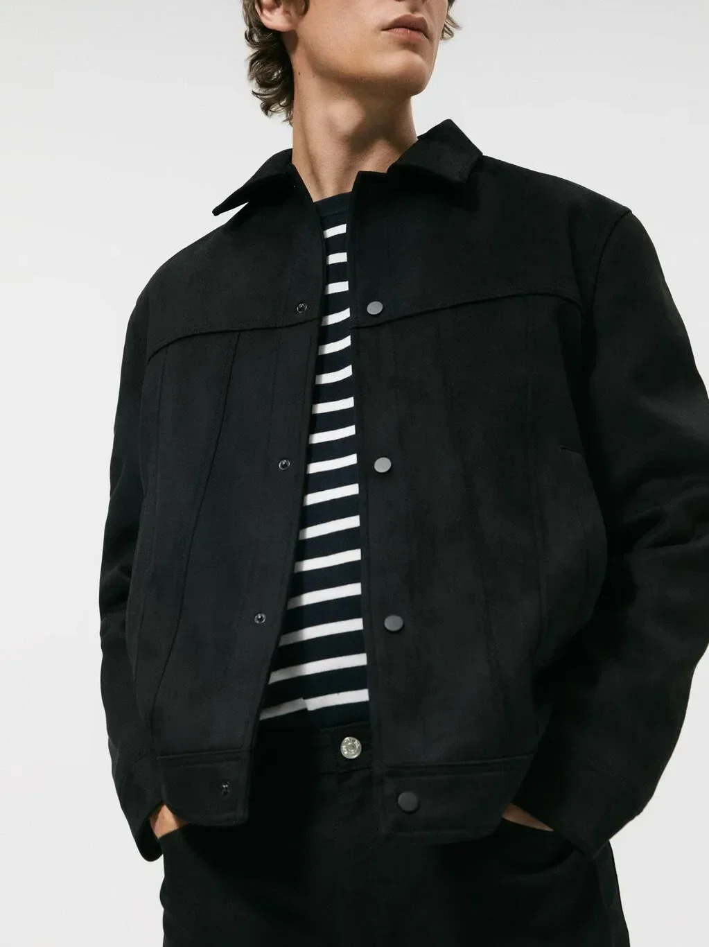 Mens Jacket Suede Lapel Single Breasted Long Sleve Outerwear Coats Spring Autumn Fashion Streetwear Menswear Cardigan 250103