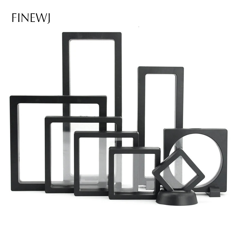 PE Film Jewelry Storage Box 3D Packaging Case Gemstone Free Stand Floating Frame Membrane Ring Earrings Necklace Display Holder 241225