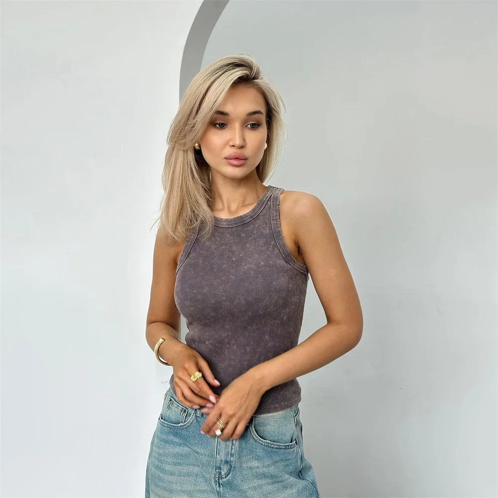 Y2k womens sleeveless sexy vest womens strapless knitted vest 250103