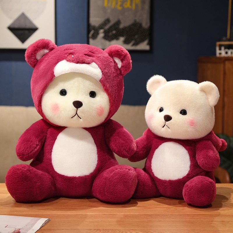 Cute Strawberry Bear Stuffed Animal - Perfect for Sleeping and Hugging