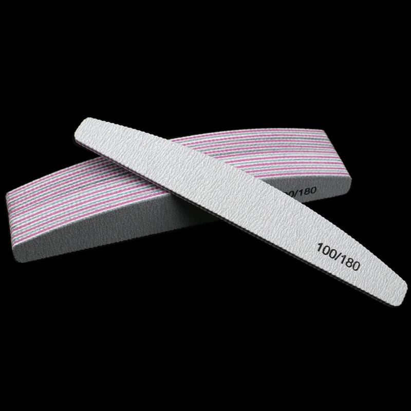 10Pcs 100180 Nail File sanding polishing Buffer Block UV Gel Polisher Manicure Pedicure Tools Care Grey Boat 241230