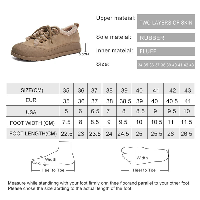 AIYUQI 2024 winter female shoes flat-soled velvet sneakers for women large size snow boots womens fur shoes 250103