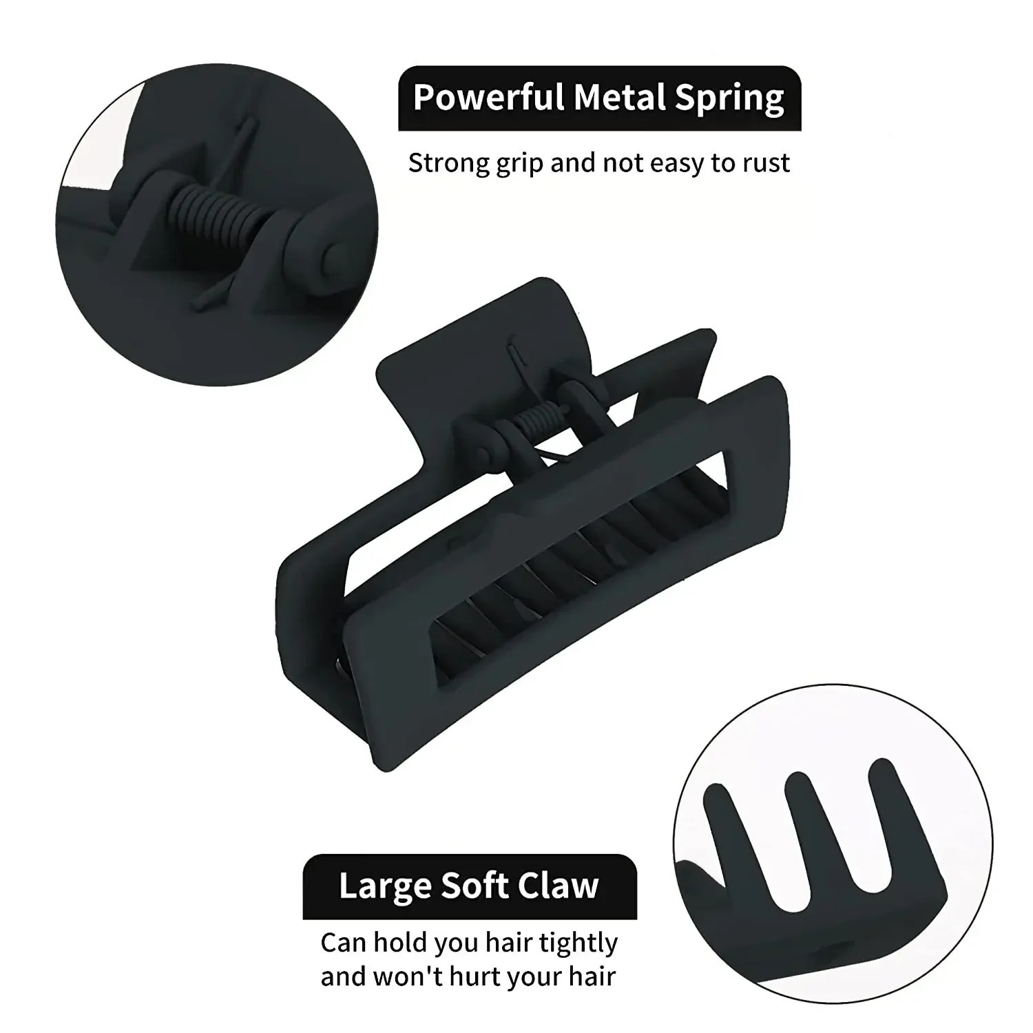 3/4 pieces of womens hair clip black coffee large claw clip ponytail crab bucket fashionable hair accessory gift 250102