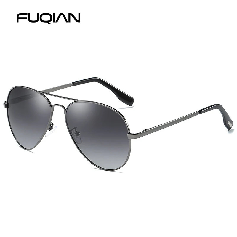 Classic Pilot Polarized Sunglasses Men Metal Black Aviation Sun Glasses Male Fashion Driving Vacation Shades UV400 241228