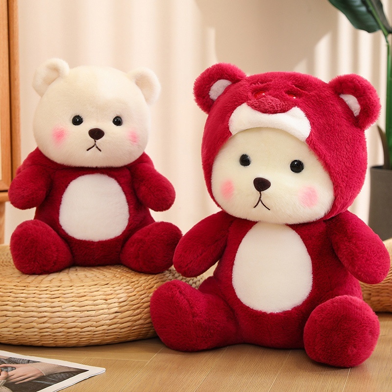 Cute Strawberry Bear Stuffed Animal - Perfect for Sleeping and Hugging