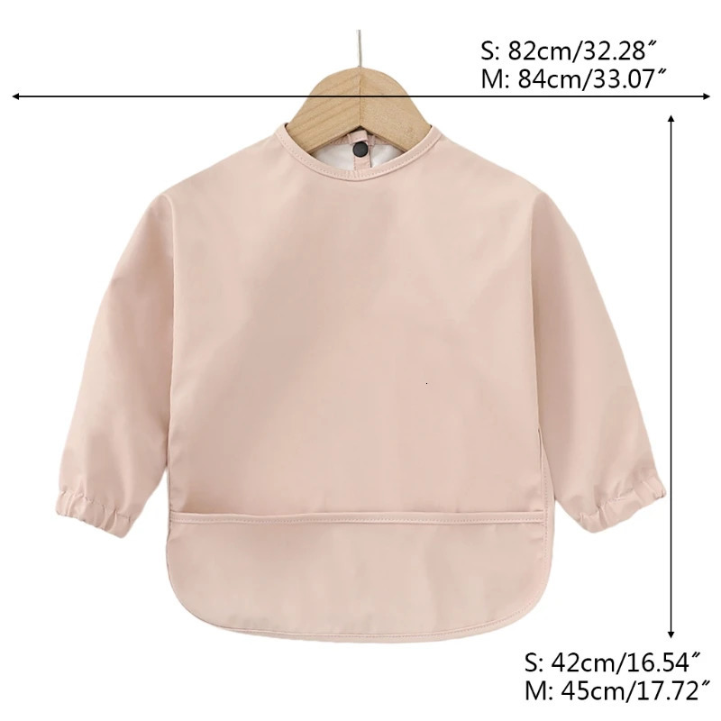 Baby Toddler Long Sleeved Bibs Scarf Reusable Waterproof Art Smock for Eating 250103
