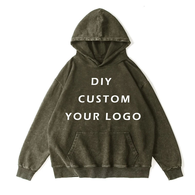 100% Cotton Vintage Washed Hoodies Customize Your OWN n PictureText Customzation DIY M3XL Drop 250103
