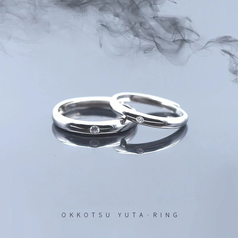 Anime Jujutsu Kaisen Okkotsu Yuta Ring 925 Sterling Silver Finger Ring Jewelry Adjustable Accessories Cosplay Couples Rings Gift 250103