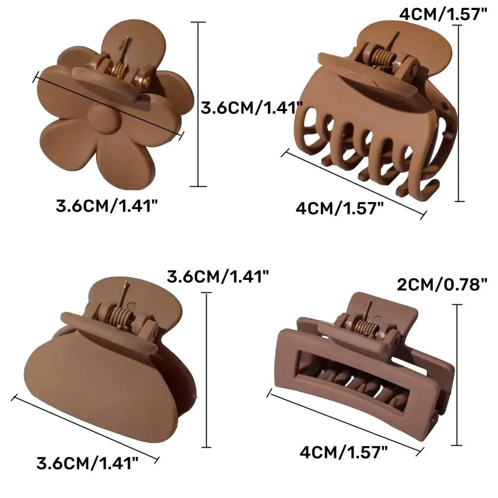 12 small claw clips for thin/medium thick hair 1.5-inch mini matte chin clip 250102