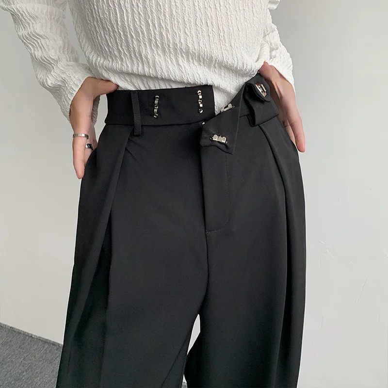 Black Suit Pants Men Fashion Social Mens Dress Pants Korean Loose Oversized Wide Leg Pants Mens Formal Trousers M-2XL 250103
