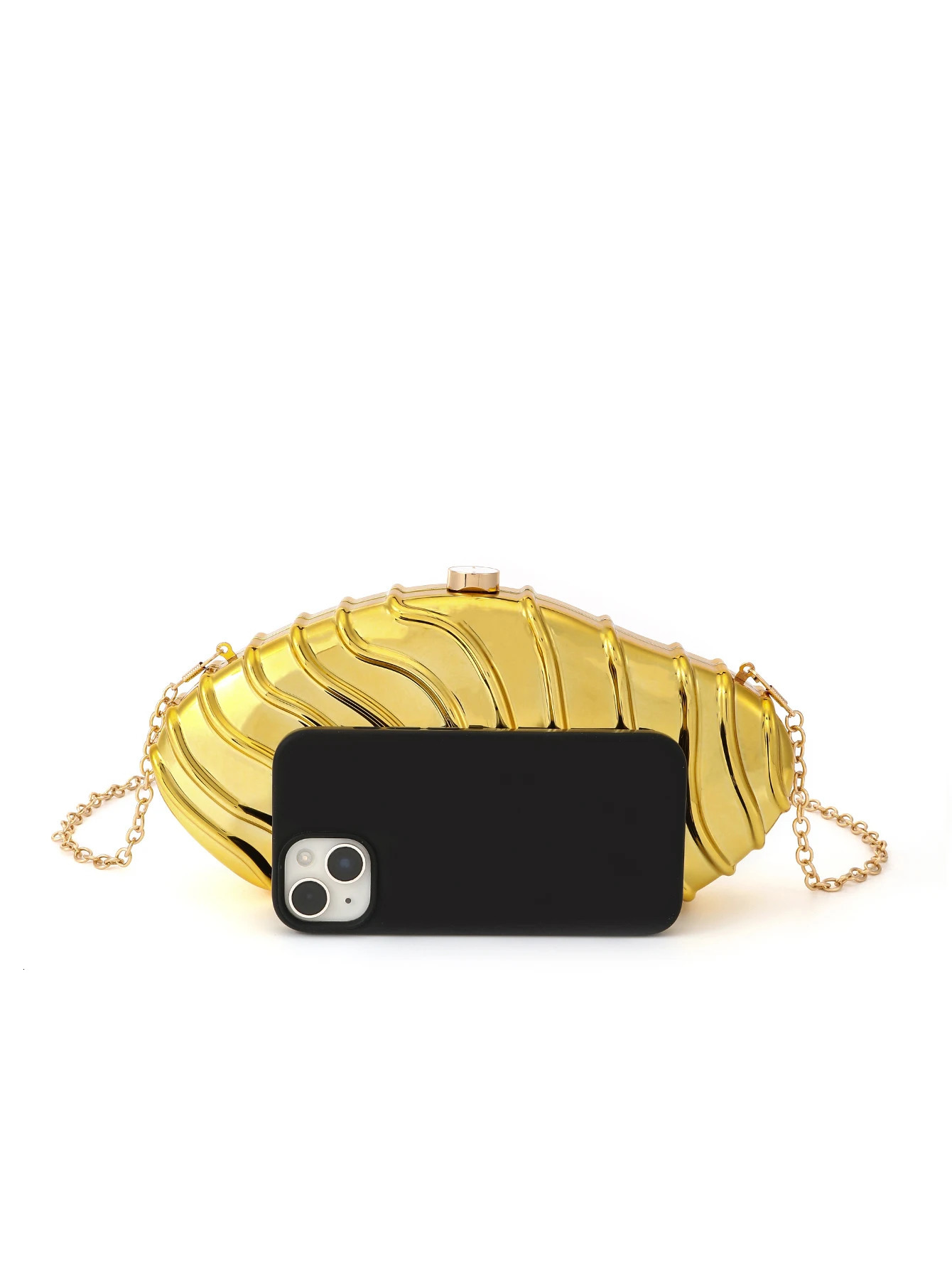 Womens acrylic shell shaped evening clutch bag used for wedding parties gold wallets er summer beach handbags 250103