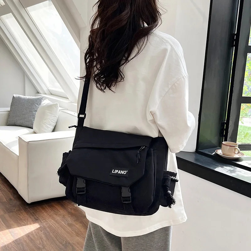 Handbags Canvas Shoulder Bag Large Capacity Crossbody Bags Youth Teenager Girl Harajuku Messenger Student School 241226Z