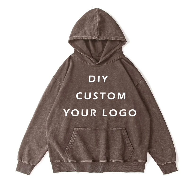100% Cotton Vintage Washed Hoodies Customize Your OWN n PictureText Customzation DIY M3XL Drop 250103