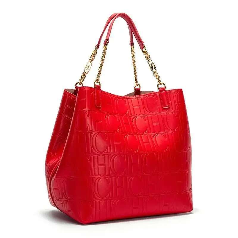 CH Superior Sense Of Solid Colour Simple Large Capacity Tote Bag Daily Commuting Fashion Style Ladies Versatile