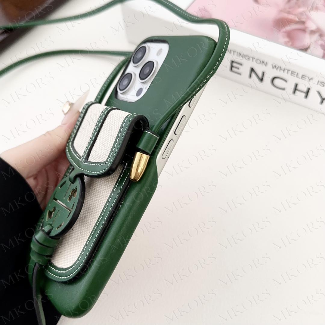 Classic Dsignr T-B Phon Cas for iPhon 16 15 Plus 14 13 12 11 Pro Max Lathr Card Slot Pockt Holdr Storag Shouldr Nck Strap Covr Ladis Girls