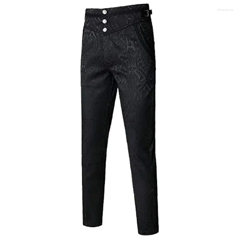 Men's Pants Mens Gothic Vintage Halloween Vampire Costume Trousers Steampunk Dark Jacquard Victorian Men Bottoms
